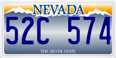 NV license plate 52C574