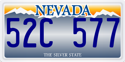 NV license plate 52C577