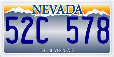 NV license plate 52C578