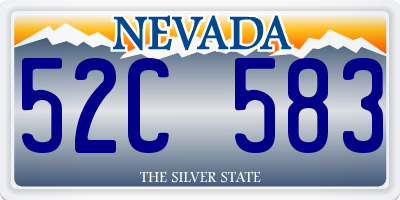 NV license plate 52C583