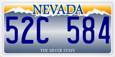 NV license plate 52C584