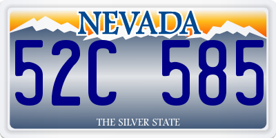 NV license plate 52C585