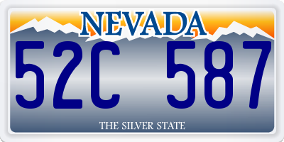 NV license plate 52C587