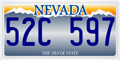 NV license plate 52C597