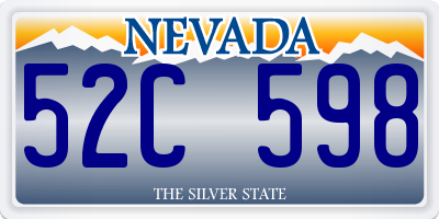 NV license plate 52C598