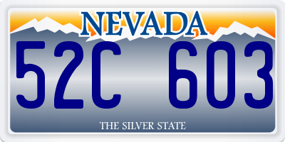 NV license plate 52C603