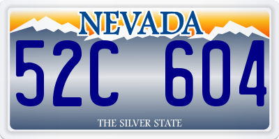 NV license plate 52C604