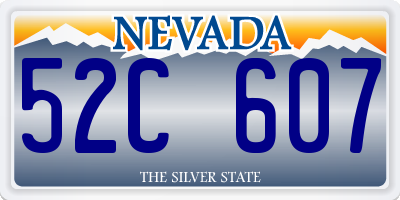 NV license plate 52C607