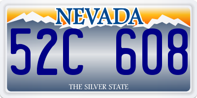 NV license plate 52C608