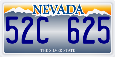 NV license plate 52C625