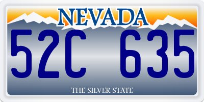 NV license plate 52C635