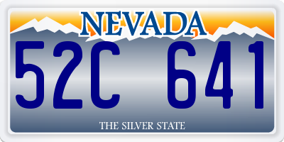 NV license plate 52C641