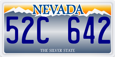 NV license plate 52C642
