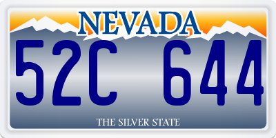 NV license plate 52C644