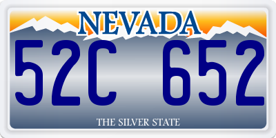 NV license plate 52C652