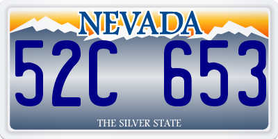 NV license plate 52C653