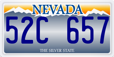 NV license plate 52C657