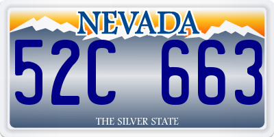 NV license plate 52C663