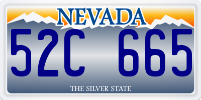 NV license plate 52C665