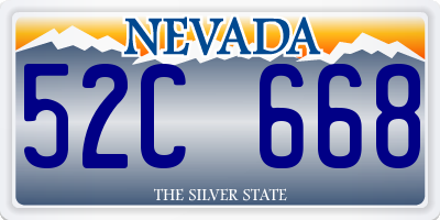 NV license plate 52C668