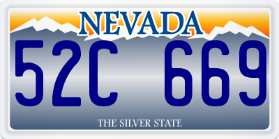 NV license plate 52C669