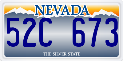 NV license plate 52C673