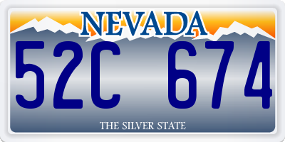 NV license plate 52C674
