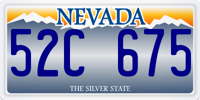 NV license plate 52C675