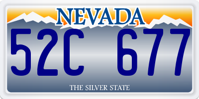 NV license plate 52C677
