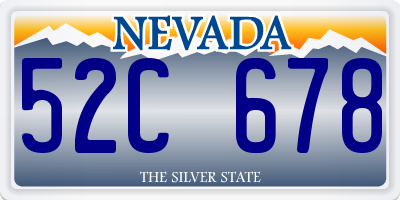 NV license plate 52C678