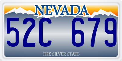 NV license plate 52C679