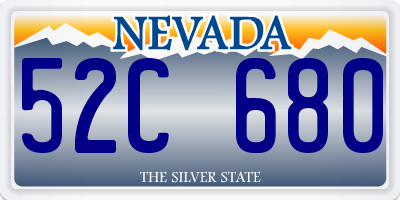 NV license plate 52C680