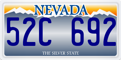 NV license plate 52C692