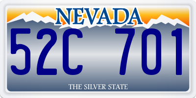 NV license plate 52C701