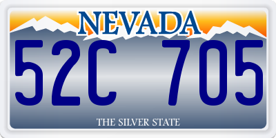 NV license plate 52C705