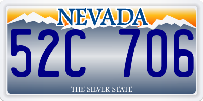 NV license plate 52C706