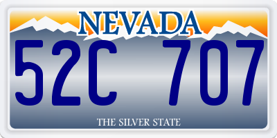 NV license plate 52C707
