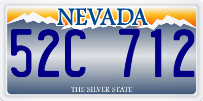 NV license plate 52C712