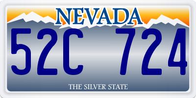 NV license plate 52C724