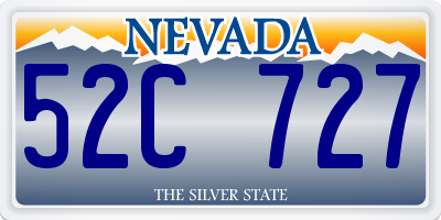 NV license plate 52C727