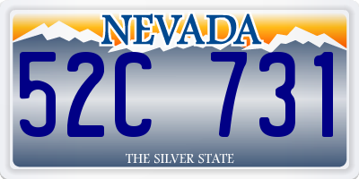 NV license plate 52C731