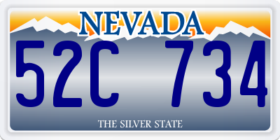 NV license plate 52C734