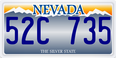 NV license plate 52C735