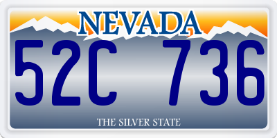 NV license plate 52C736