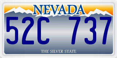 NV license plate 52C737