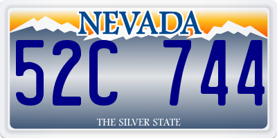 NV license plate 52C744