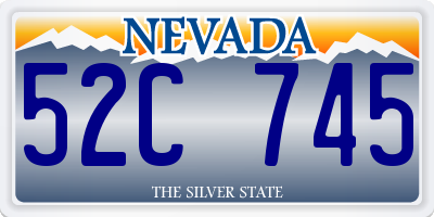 NV license plate 52C745