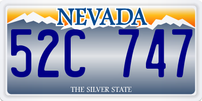 NV license plate 52C747