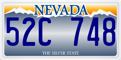 NV license plate 52C748