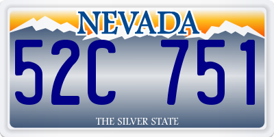 NV license plate 52C751